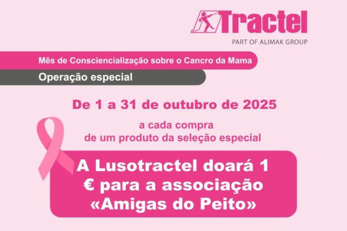 LusoTractel tem iniciativa de apoio à Associação Amigas do Peito durante o Outubro Rosa